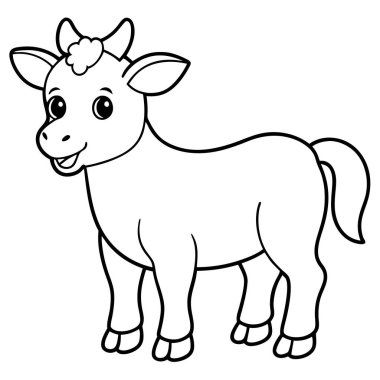 cute cartoon cow with large eyes and small horns simple and fun animal art clipart