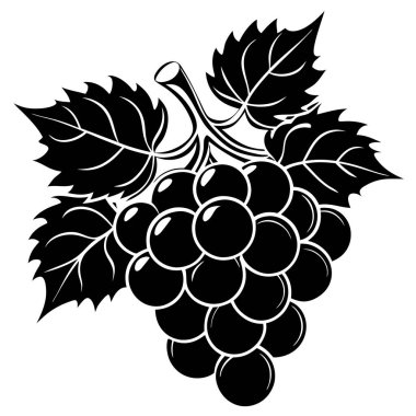 Fresh Grapes Illustration for Design Projects clipart