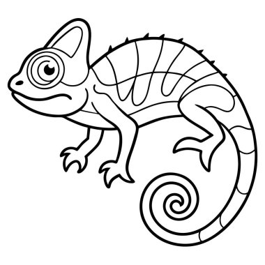 Swirled Pattern Chameleon Clipart clipart