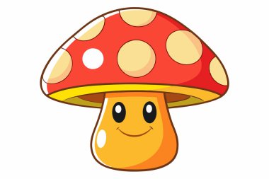 Smiling Cartoon Mushroom Vector Illustration clipart