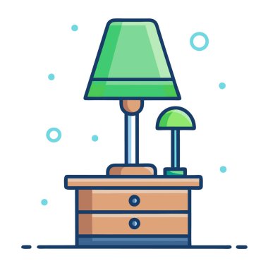 Minimalist Table Lamp Illustration clipart