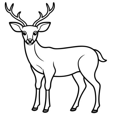 Majestic Deer Illustration in a Snowy Winter Landscape clipart