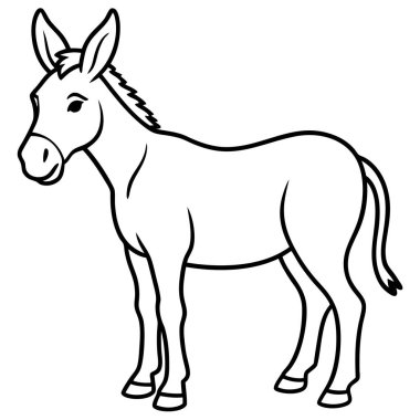 Detailed Donkey Line Art for Creative Design Projects clipart