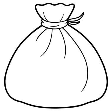 Clean and Simple Garbage Bag Sketch with Knot Handle clipart