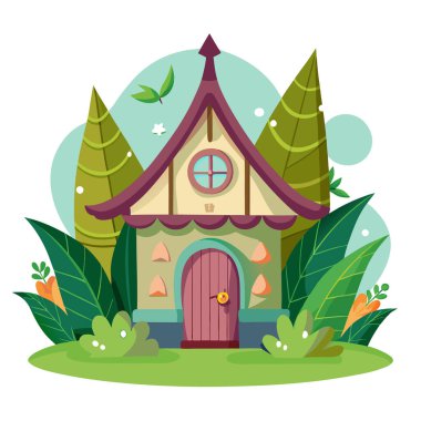 Cute Small House Illustration clipart