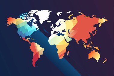 Temiz ve Minimalist Estetik ile Tek Renkli Dünya Haritası