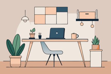 Minimalist İçişleri Bakanlığı Tasarımı Geniş Pencere ve Modern Mobilyalar