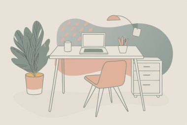 Minimalist İçişleri Bakanlığı Tasarımı Geniş Pencere ve Modern Mobilyalar