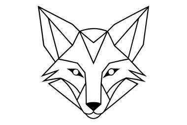 Simple Digital Artwork of a Fox Face Staring Directly at the Viewer clipart