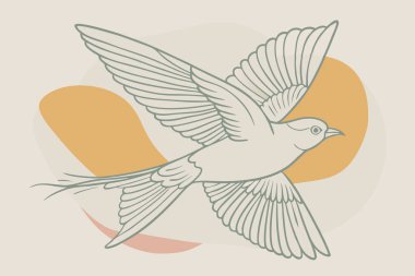 Stylized Flying Bird Illustration Highlighting Freedom and Grace clipart