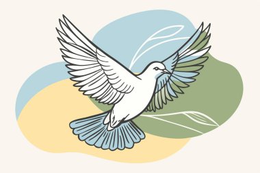 Stylized Flying Bird Illustration Highlighting Freedom and Grace clipart