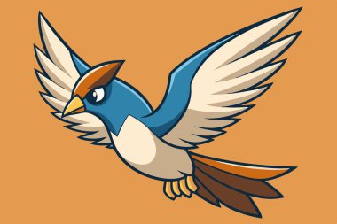 Stylized Flying Bird Illustration Highlighting Freedom and Grace clipart