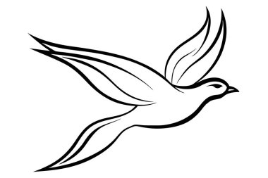 Graceful Bird Vector with Minimal Design clipart