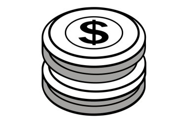 Minimalist Coin Stack Vector Symbolizing Wealth and Finance clipart