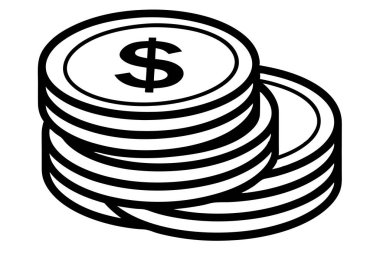 Minimalist Coin Stack Vector Symbolizing Wealth and Finance clipart