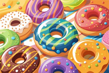 Serpiştirilmiş Renkli Donut Koleksiyonu