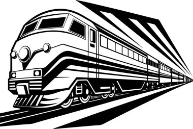 Canlı Renklerle Modern Yüksek Hızlı Tren İllüstrasyonu