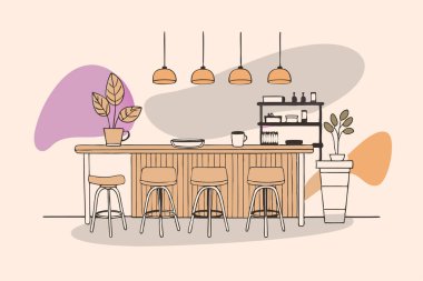 Ahşap Ada ve Kolye Işıkları ile Modern Mutfak Resimleri