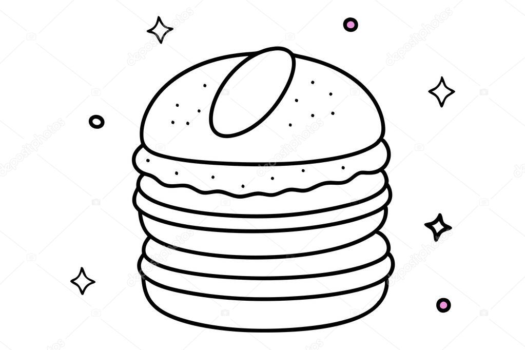 Charming Stack of Macarons Digital Art for Confectionery Themes