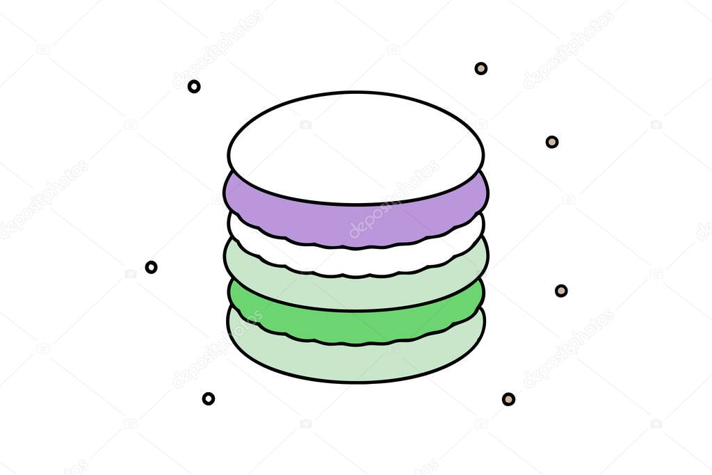 Charming Stack of Macarons Digital Art for Confectionery Themes