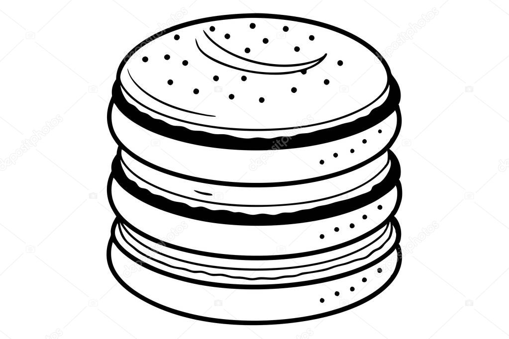 Charming Stack of Macarons Digital Art for Confectionery Themes