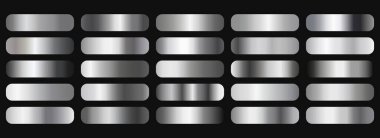 Gümüş metal gradyan kümesi. Gümüş metalik gradyan koleksiyonu.