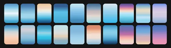 Gökyüzü mavisi gradyan kümesi. Mavi gradyan koleksiyonu