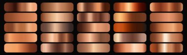 Bronz gradyanlar belirlendi. Metalik bronz eğimleri. Zarif bronz gradyanlar koleksiyonu.