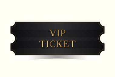 Altın metinli VIP siyah bilet.