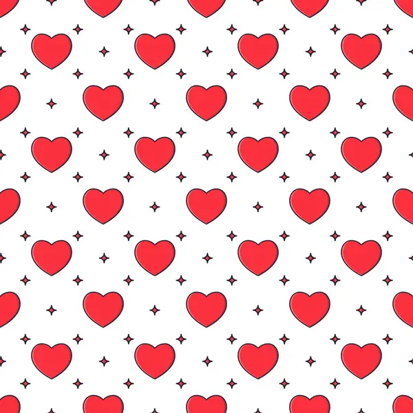 Kırmızı kalplerle kusursuz desen