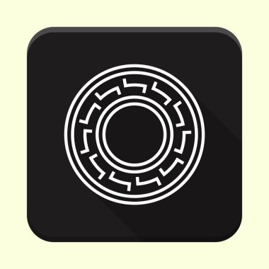 Vektör siyah Aztek uygulama simgesi. Aztek uygulama simgesi