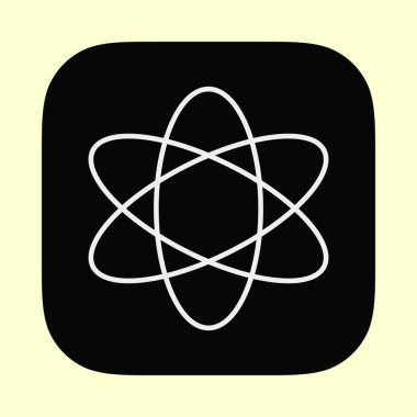 Siyah ve beyaz atom uygulama simgesi