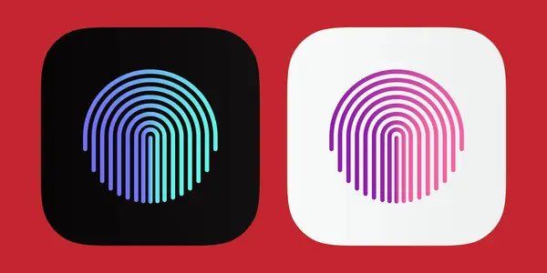 Siyah beyaz parmak izi uygulama simgeleri. Parmak izi uygulama simgesi
