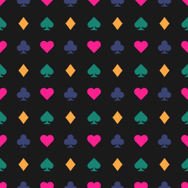 Poker koyu ve pürüzsüz desen. Oyun kartları şablonu