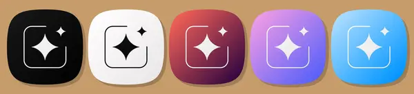 Resim oluşturucu gradyan uygulama simgeleri ayarlandı. Yapay zeka uygulama simgeleri. Resim oluşturma düğmeleri