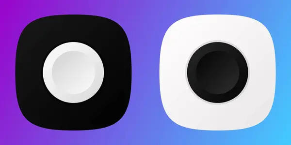 Siyah beyaz uygulama simgeleri. Siyah ve beyaz düğmeler