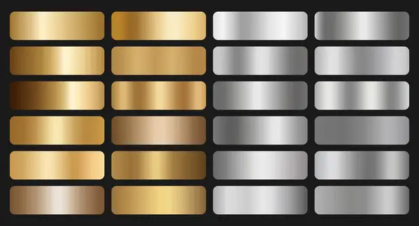 Altın ve gümüş gradyanlar belirlendi. Altın ve gümüş gradyan koleksiyonu. Metal eğimleri