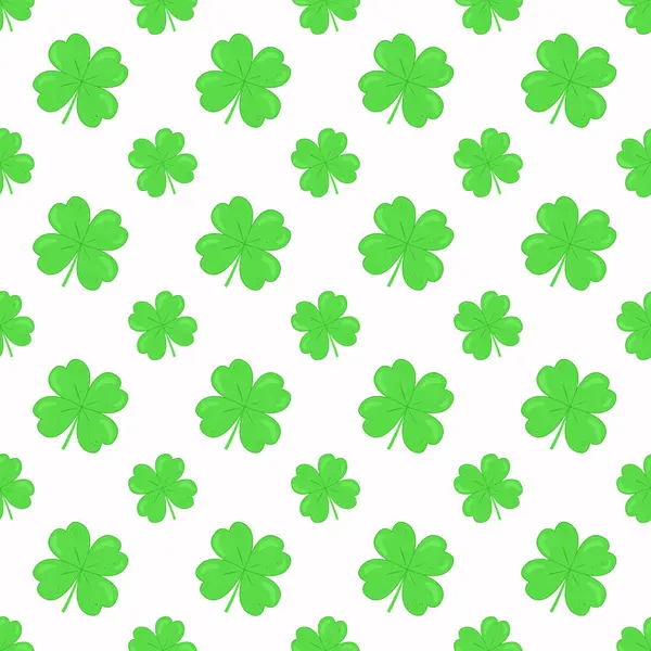 Beyaz arka planda yonca deseni olan kusursuz bir desen. Yeşil yonca desensiz