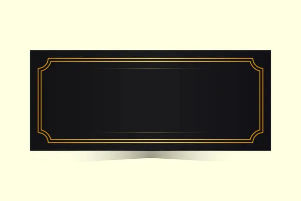 Altın çerçeveli zarif siyah bir bilet. Siyah bilet.