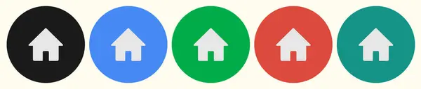 Yuvarlak renkli ev düğmeleri. Ev ikonları. Ev düğmeleri ayarlandı