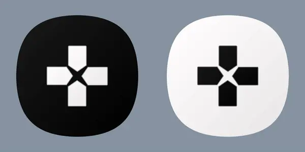 Oyun öykünücüsü siyah beyaz uygulama simgeleri. Oyun joystick simgeleri