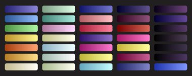 Yumuşak retro gradyan koleksiyonu. Renkli yumuşak eğimler ayarlandı