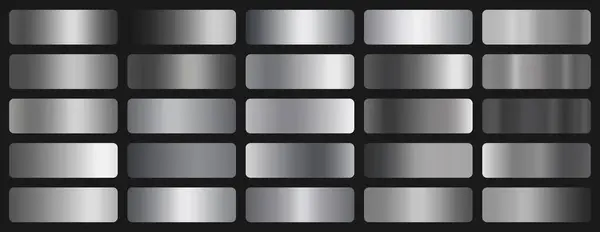 Gri metal eğimleri ayarlandı. Metalik gradyan koleksiyonu. Gümüş gradyanlar