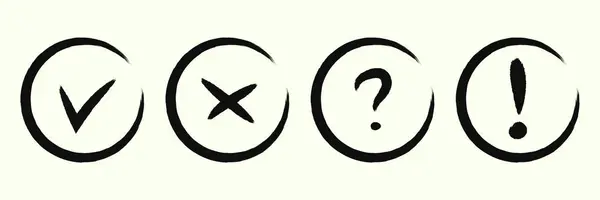 Siyah çember işaretleri. İşaret çember vektör sanatını kontrol et