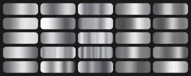 Gümüş gradyanlar belirlendi. Gri metal eğimleri ayarlandı