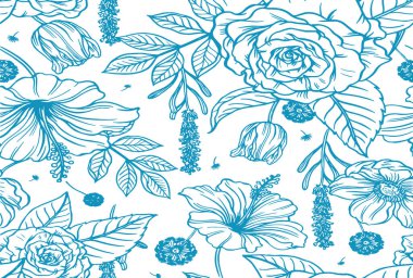 Kusursuz desen Vintage gül arkaplanı