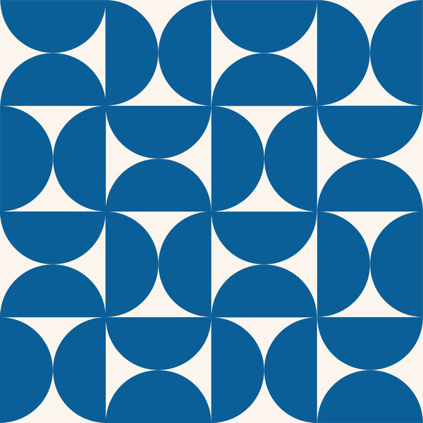 blue geometric retro bauhaus pattern