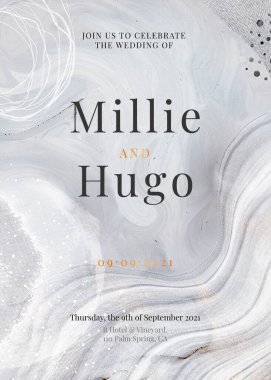 Soyut beyaz ton tarih davet kartı vektörünü kaydet