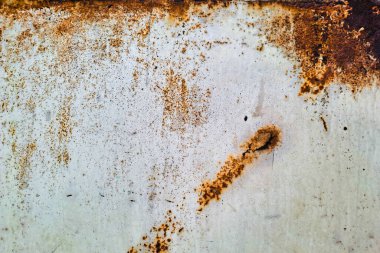 Paslı beyaz metal yüzey dokusunun portresi