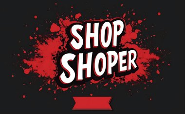 Black and red shopping background with bold typography clipart